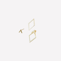 Geometric Square Detachable Triangles Stud Earrings 6